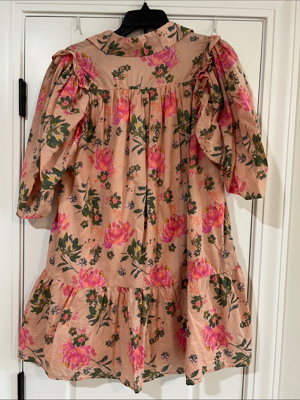 entro Pink Floral Button-Up dress with Green Accents - Picture 5 of 6